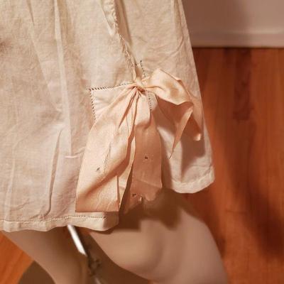 Antique Edwardian Cotton Lingerie Pantaloon Cotton Teddy pink ribbons