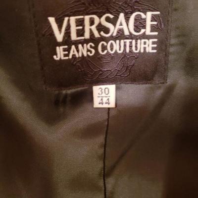 Vtg Versace Couture Dark Green wool Jacket Versace Buttons