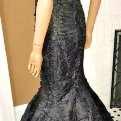  Mermaid Satin Couture Gown Corset lace up bodice Turkish Designer Muzaffer