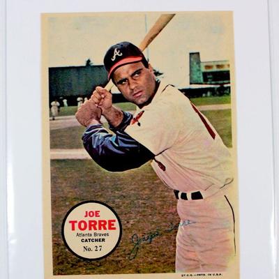 1967 TOPPS JOE TORRE #27 Insert Card PIN-UP POSTER - Atlanta Braves 5