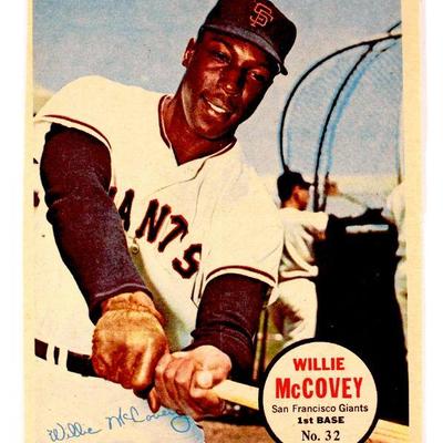 1967 TOPPS WILLIE McCOVEY #32 Insert Card PIN-UP POSTER - HOF San Francisco Giants 5