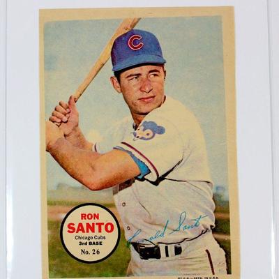 1967 TOPPS RON SANTO #26 Insert Card PIN-UP POSTER - HOF Chicago Cubs 5
