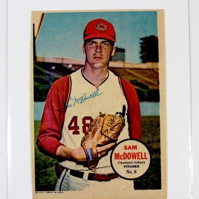 1967 TOPPS SAM McDOWELL #8 Insert Card PIN-UP POSTER - HOF Cleveland Indians 5