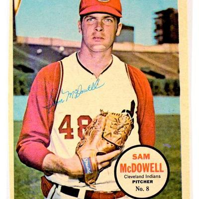 1967 TOPPS SAM McDOWELL #8 Insert Card PIN-UP POSTER - HOF Cleveland Indians 5