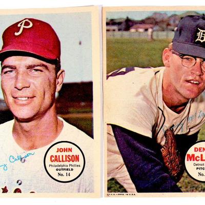 1967 TOPPS #14 John CALLISON #20 Denny McLAIN Insert Card PIN-UP POSTERS SET -5" x 7" EX Excellent