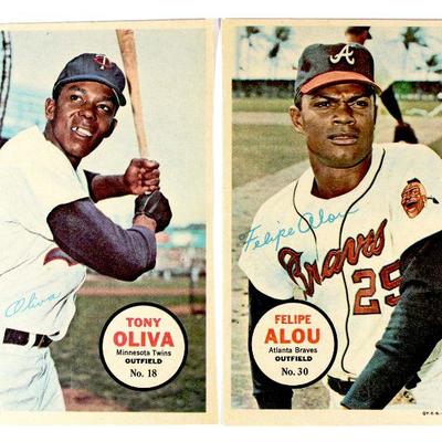 1967 TOPPS #18 Tony OLIVA #30 Felipe ALOU Insert Card PIN-UP POSTERS SET -5" x 7" EX Excellent