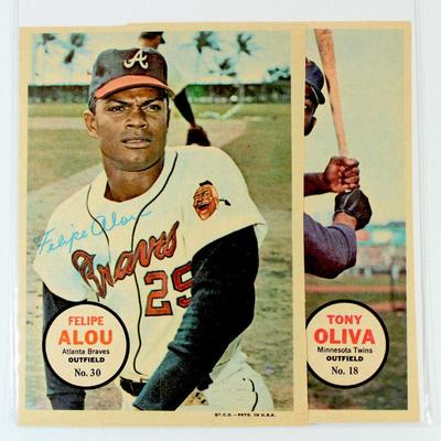 1967 TOPPS #18 Tony OLIVA #30 Felipe ALOU Insert Card PIN-UP POSTERS SET -5" x 7" EX Excellent