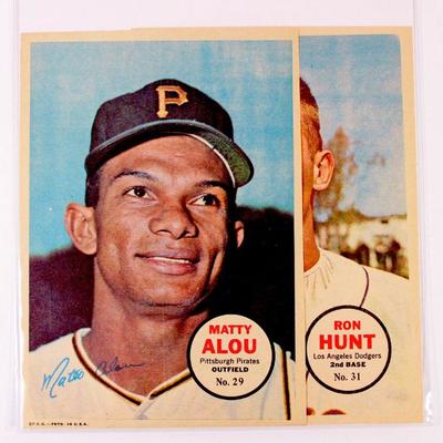 1967 TOPPS #31 Ron HUNT #29 Matty ALOU Insert Card PIN-UP POSTERS SET -5" x 7" EX Excellent