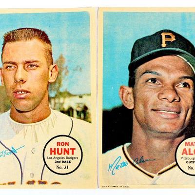 1967 TOPPS #31 Ron HUNT #29 Matty ALOU Insert Card PIN-UP POSTERS SET -5" x 7" EX Excellent