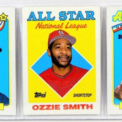 ALL STAR Baseball Cards Set OZZIE SMITH Don Mattingly Roger CLEMENS 1987-89 TOPPS - MINT