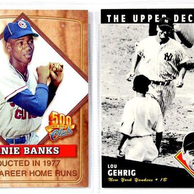 LOU GEHRIG Whitey FORD Ernie BANKS Pee Wee REESE Robin Yount HOF BASEBALL CARDS SET of 9 MINT