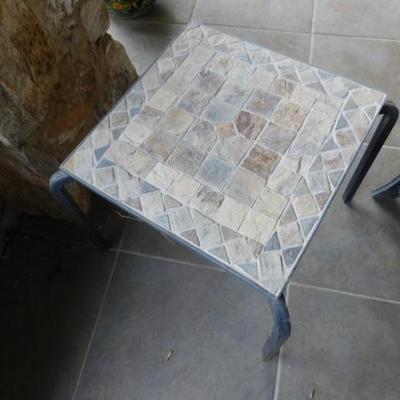 Set of Two Mosaic Top Patio Side Tables 16