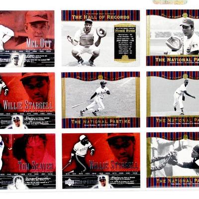 YOGI BERRA STAN MUSIAL Johnny Bench MEL OTT HOF BASEBALL CARDS SET of 9 MINT