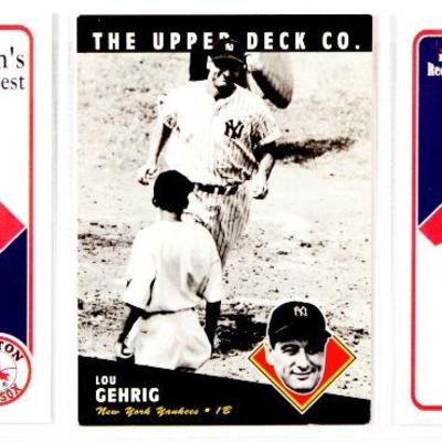 LOU GEHRIG TED WILLIAMS Roger Clemens Don Schwall BOSTON Red SOX HOF BASEBALL CARDS SET of 9 MINT