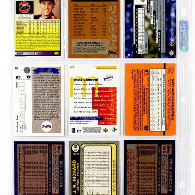 Don Mattingly BILL MADLOCK J.R. Richard Willie Randolph Steve Avery BASEBALL CARDS SET of 9 MINT