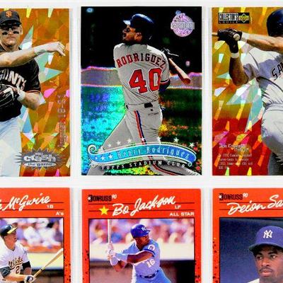 BO JACKSON Dwight Evans DEION SANDERS Henry Rodriguez Mark McGwire BASEBALL CARDS SET of 9 MINT