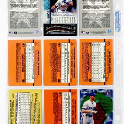 BO JACKSON Dwight Evans DEION SANDERS Henry Rodriguez Mark McGwire BASEBALL CARDS SET of 9 MINT