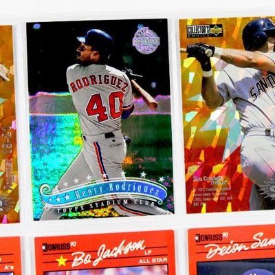 BO JACKSON Dwight Evans DEION SANDERS Henry Rodriguez Mark McGwire BASEBALL CARDS SET of 9 MINT
