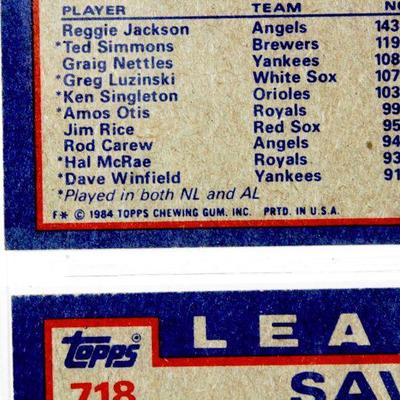 1984 TOPPS JOE MORGAN REGGIE JACKSON JIM PALMER DON SUTTON HOF BASEBALL CARDS SET of 9 MINT