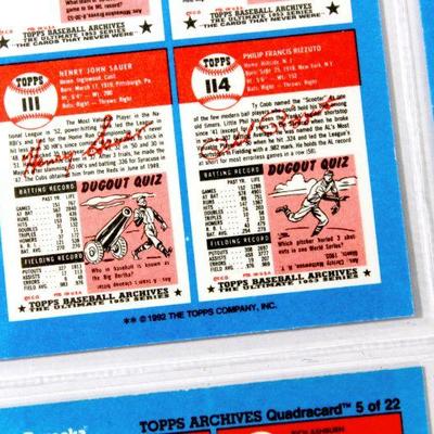 1992 BAZOOKA *1953 TOPPS ARCHIVES* Complete SET Limited Edition "Quadracard" 22 Cards MINT
