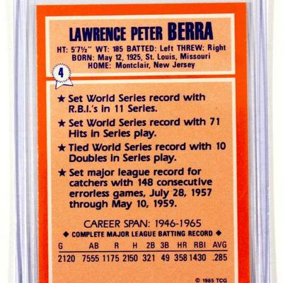 YOGI BERRA 1985 Topps #4 HOF Baseball Card Woolworth Collectors' Series MINT