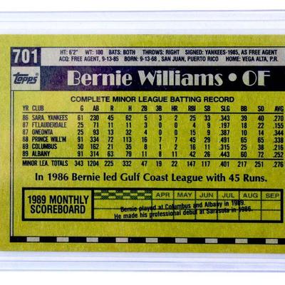 1990 TOPPS #701 BERNIE WILLIAMS ROOKIE CARD - NM / MINT