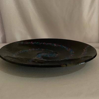 Lot 289 - Local Artist Glass Bowl and Leaf Art