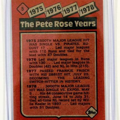 1986 TOPPS Baseball #5 PETE ROSE Cincinnati Reds Hit King Baseball Card High Grade NM