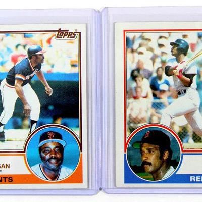 1983 Topps #30 JIM RICE #603 JOE MORGAN Baseball Cards Set - High Grade