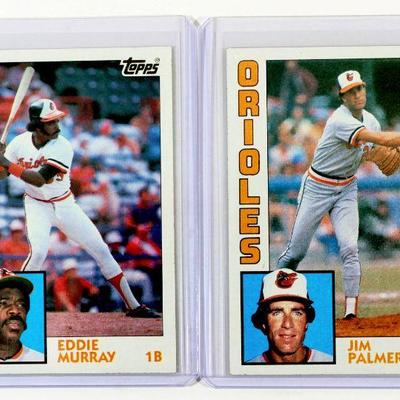 1984 Topps #750 JIM PALMER #240 EDDIE MURRAY Baseball Cards Set - High Grade