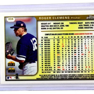 1999 TOPPS Chrome #334 ROGER CLEMENS Baseball Card - MINT