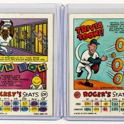 ROGER CLEMENS Rickey HENDERSON Baseball Cards Set 1992 TOPPS KIDS