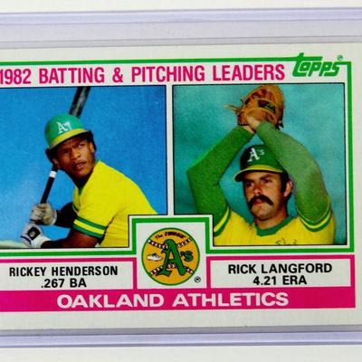 1983 TOPPS #502 #531 PHIL NIEKRO Dale Murphy Rickey Henderson Rick Langford Baseball Cards Set