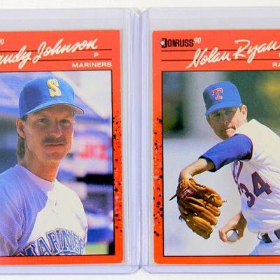 GREG MADDUX Randy Johnson NOLAN RYAN Baseball Cards Set 1990 Donruss - High Grade