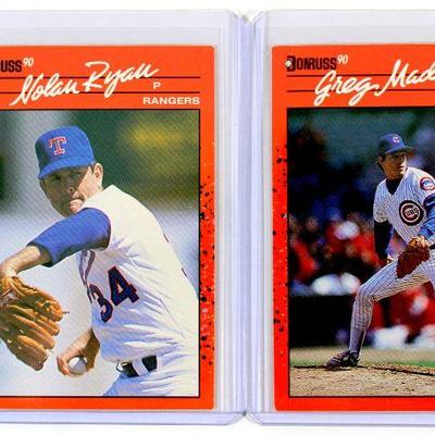 GREG MADDUX Randy Johnson NOLAN RYAN Baseball Cards Set 1990 Donruss - High Grade