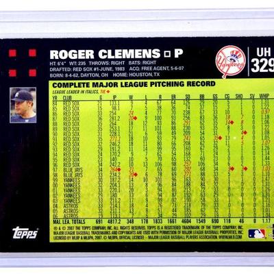 ROGER CLEMENS 2007 Topps Updates & Highlights #UH329 New York YANKEES Baseball Card