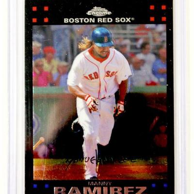 MANNY RAMIREZ 2007 Topps Chrome Refractors #118 Boston RED SOX Baseball Card HIGH GRADE