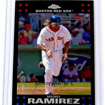MANNY RAMIREZ 2007 Topps Chrome Refractors #118 Boston RED SOX Baseball Card HIGH GRADE