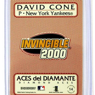 DAVID CONE NY YANKEES 2000 Pacific Invincible Diamond Aces #14 Limited Edition Baseball Card 399/399