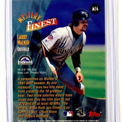 LARRY WALKER Mystery Finest 1998 TOPPS REFRACTOR Baseball Card - MINT