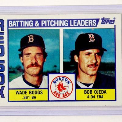 WADE BOGGS & BOB OJEDA Boston Red Sox 1984 TOPPS Baseball Card HIGH GRADE