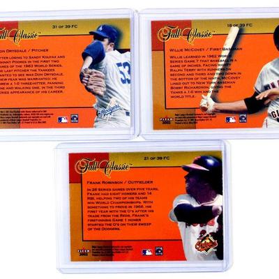 RARE 2002 FLEER ULTRA FALL CLASSIC Willie McCovey Frank Robinson Don Drysdale Cards Set