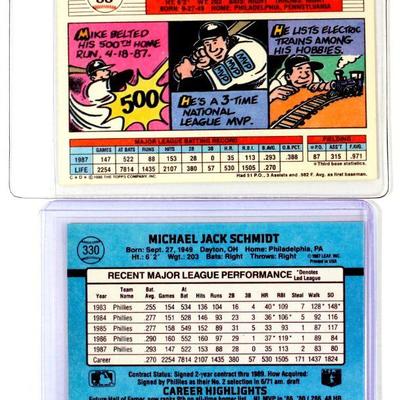 MIKE SCHMIDT Baseball Cards Set 1988 Topps 1989 Donruss - High Grade Cards