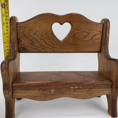 Solid Wood Doll Bench - 11" tall x 12" wide