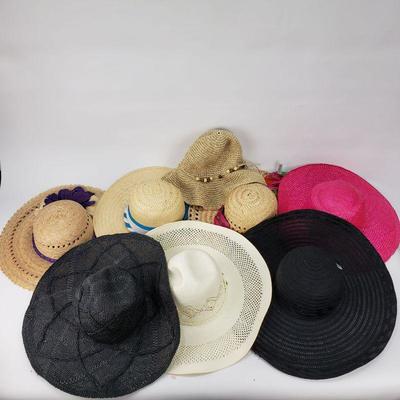 Lot of 8 Straw / Sun Hats