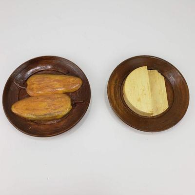 2 Pieces Wooden Wall Art - Cheese and Peppers