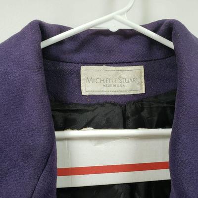 Vintage Michelle Stuart 100% Wool Overcoat - Blue