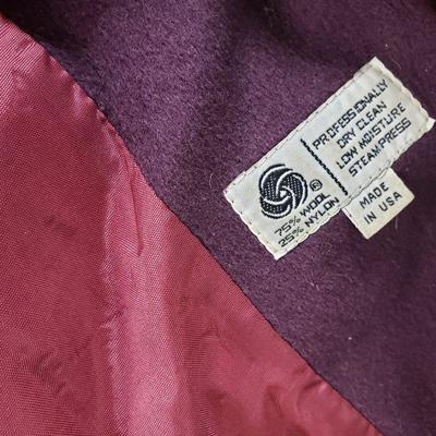 Vintage Casual Corner Wool/Nylon Overcoat - Maroon