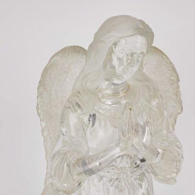 Clear Plastic Angel Statue With Glitter Wings - Light doesn't work