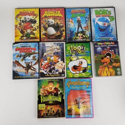 Lot of 10 Kids Movies DVD - Dreamworks, Muppets, Others